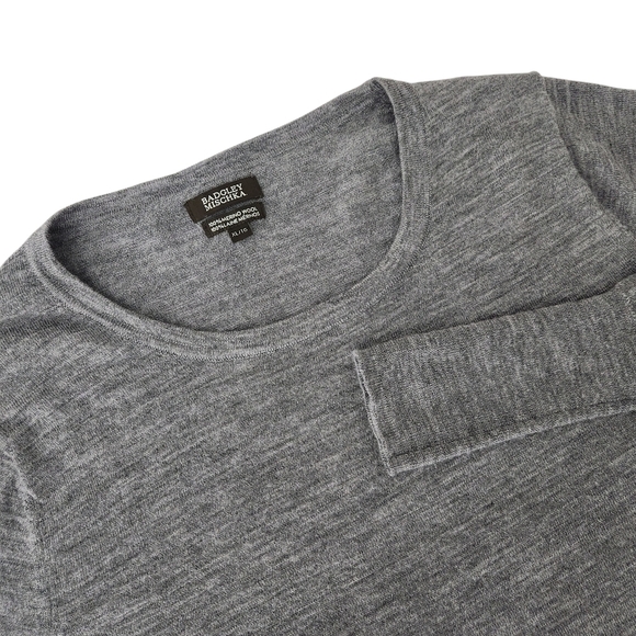 Badgley Mischka Sweaters - BADGLEY MISCHKA Grey 100% Merino Wool Lightweight Sweater xl